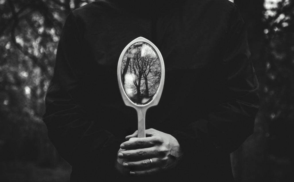 This image of a hand mirror illustrates this article's topic: understanding phishing domain impersonation tactics.
