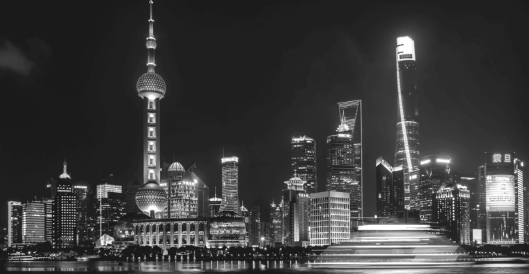 This image of a Chinese skyline highlights the discussion topic: Ecommerce and Counterfeits in China with Sophia Lee.