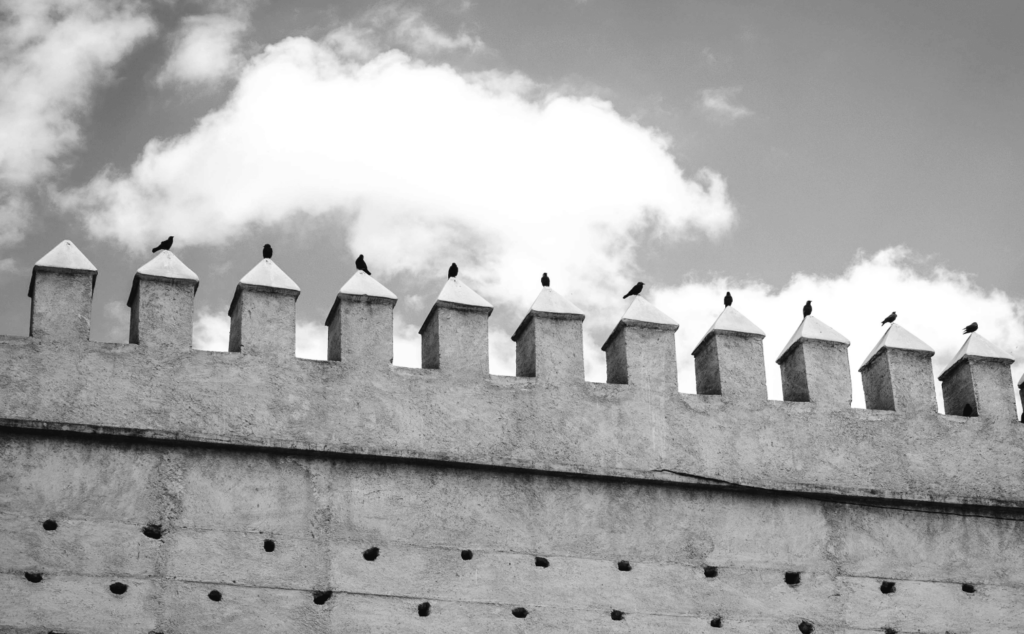 This image of a castle wall highlights part 7 of our cybersecurity checklist, covering proactive defense.