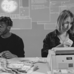 This image of two people counting money in front of a digital background highlights this post's discussion topics: CDN fake shops, and how to fight back.