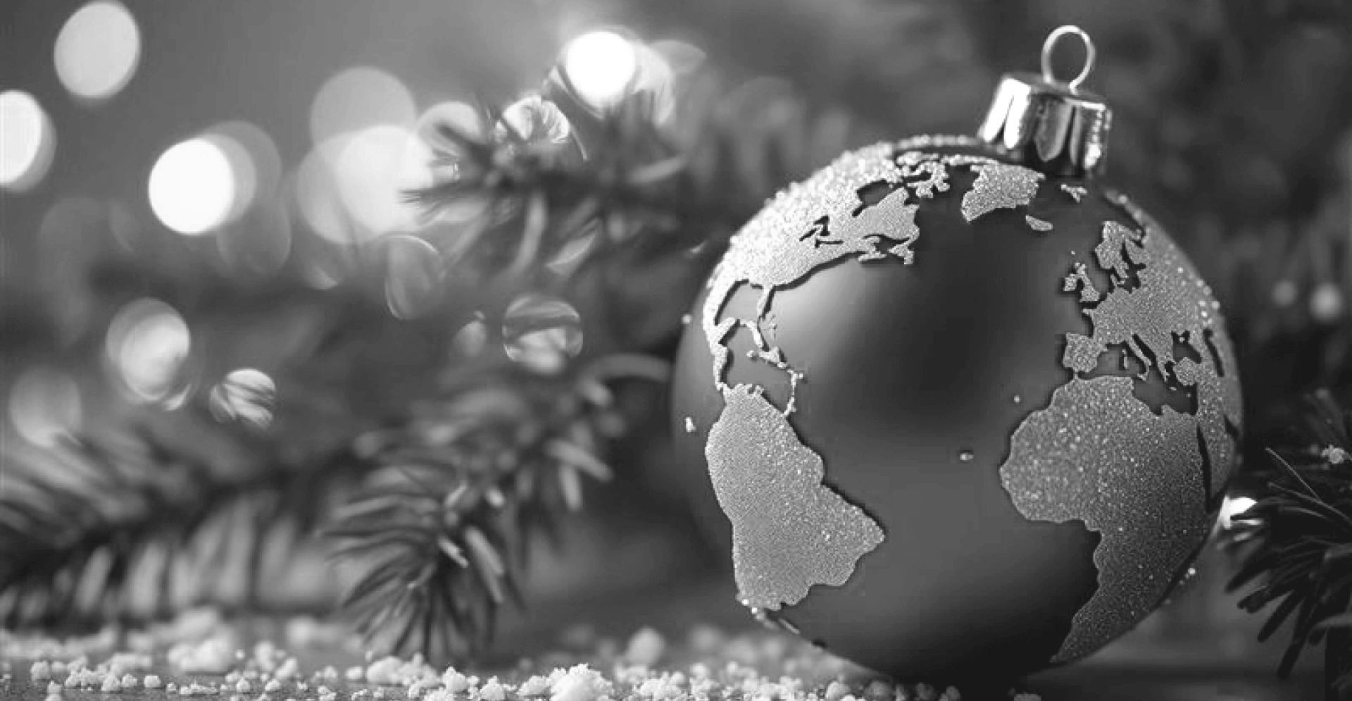 This image the globe as a festive Christmas bauble underscores our discussion topic: How different cultures around the world celebrate the festive winter season.