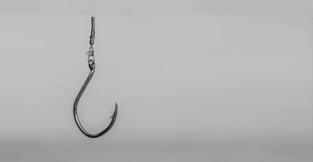 This image of a fishing hook illustrates our discussion topic about phishing as a service.
